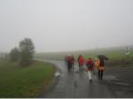 Nebel und Regen begleitete die Wanderer bis Reichenbach